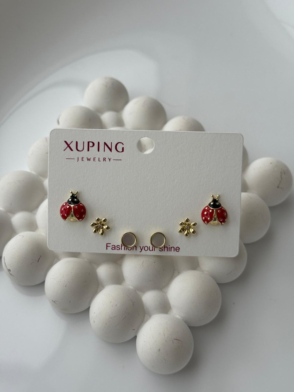 Vip 14k Uğurböceği Set Çocuk Küpe