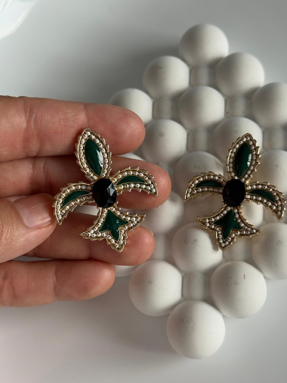 Yeşil Fransız Zambağı Küpe