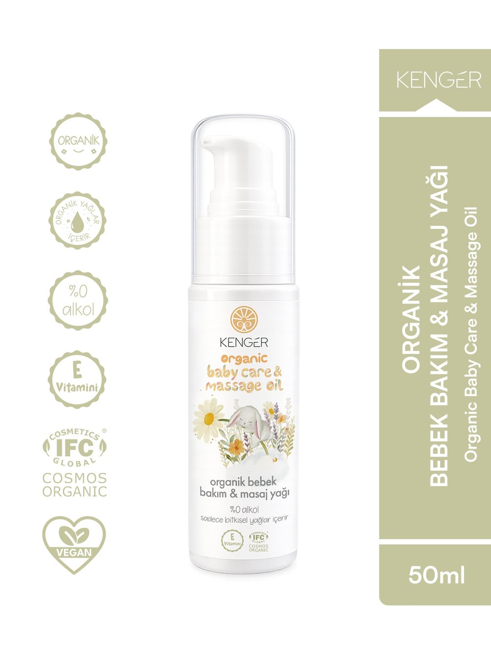 Kenger Organik Bebek Bakım Ve Masaj Yağı 50 ml