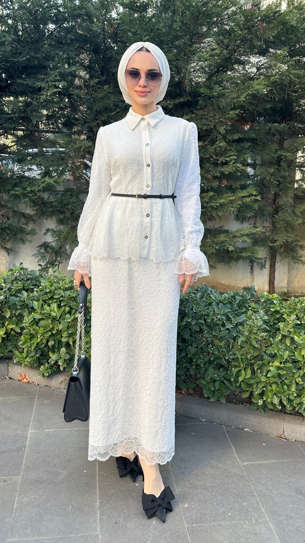 Beli Peplum Dantel Elbise
