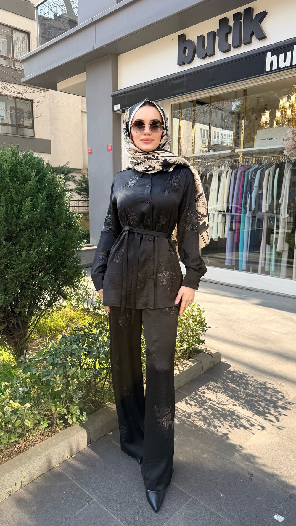 Nakışlı Saten Takım