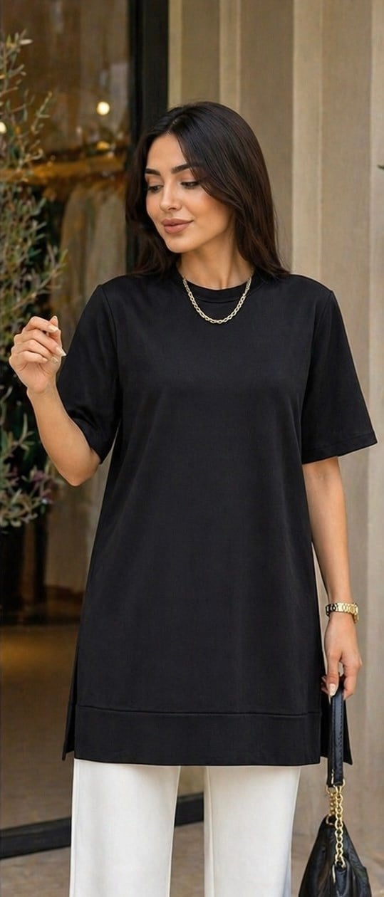 Zincir Detaylı Basic Tunik  