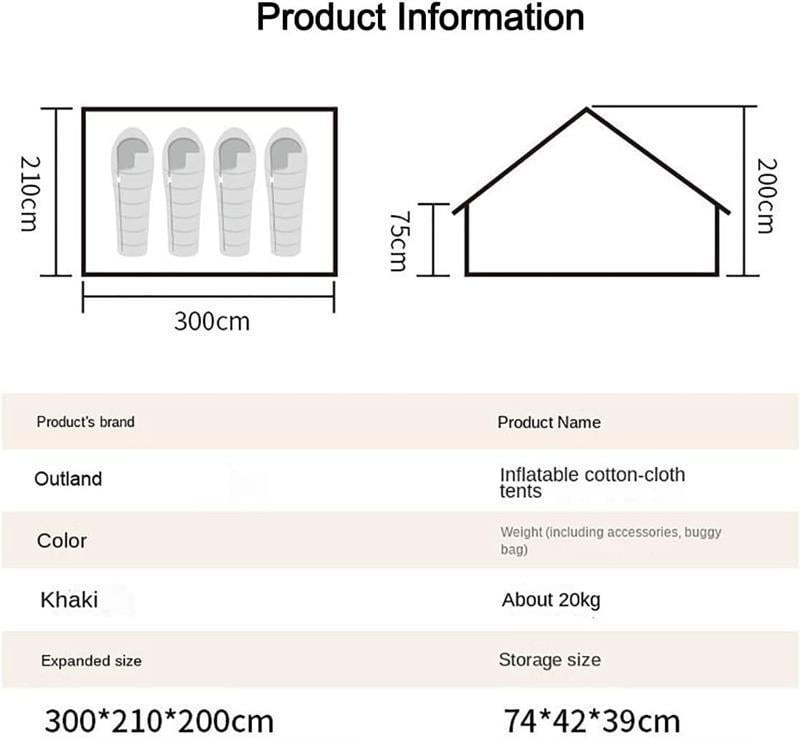 Madfox Burton Glamping Cotton Inflatable Şişme Çadır
