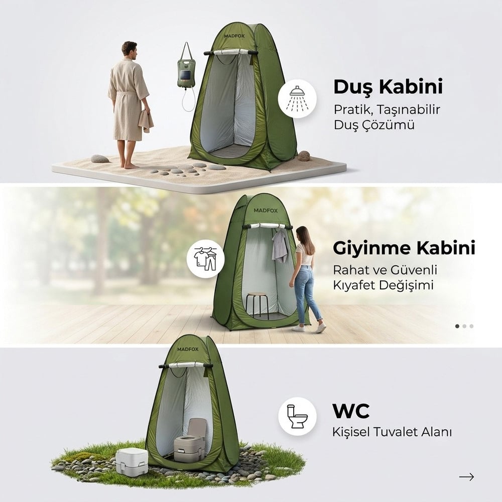 Madfox SoloPeak Pop-UP Duş, WC ve Giyinme Çadırı