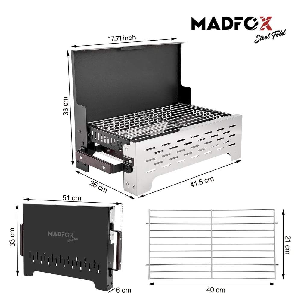 Madfox SteelFold Paslanmaz Çelik Katlanabilir Mangal