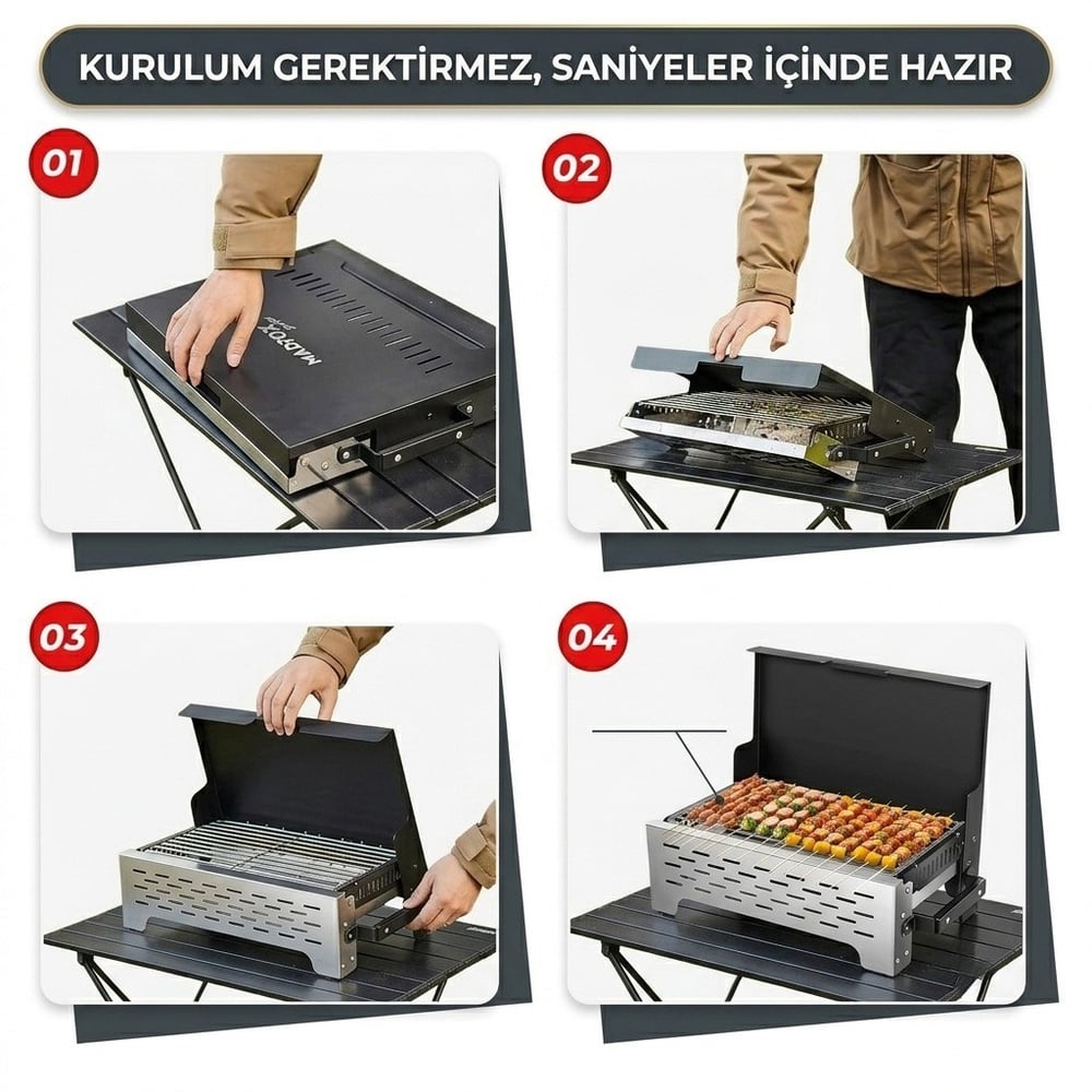 Madfox SteelFold Paslanmaz Çelik Katlanabilir Mangal