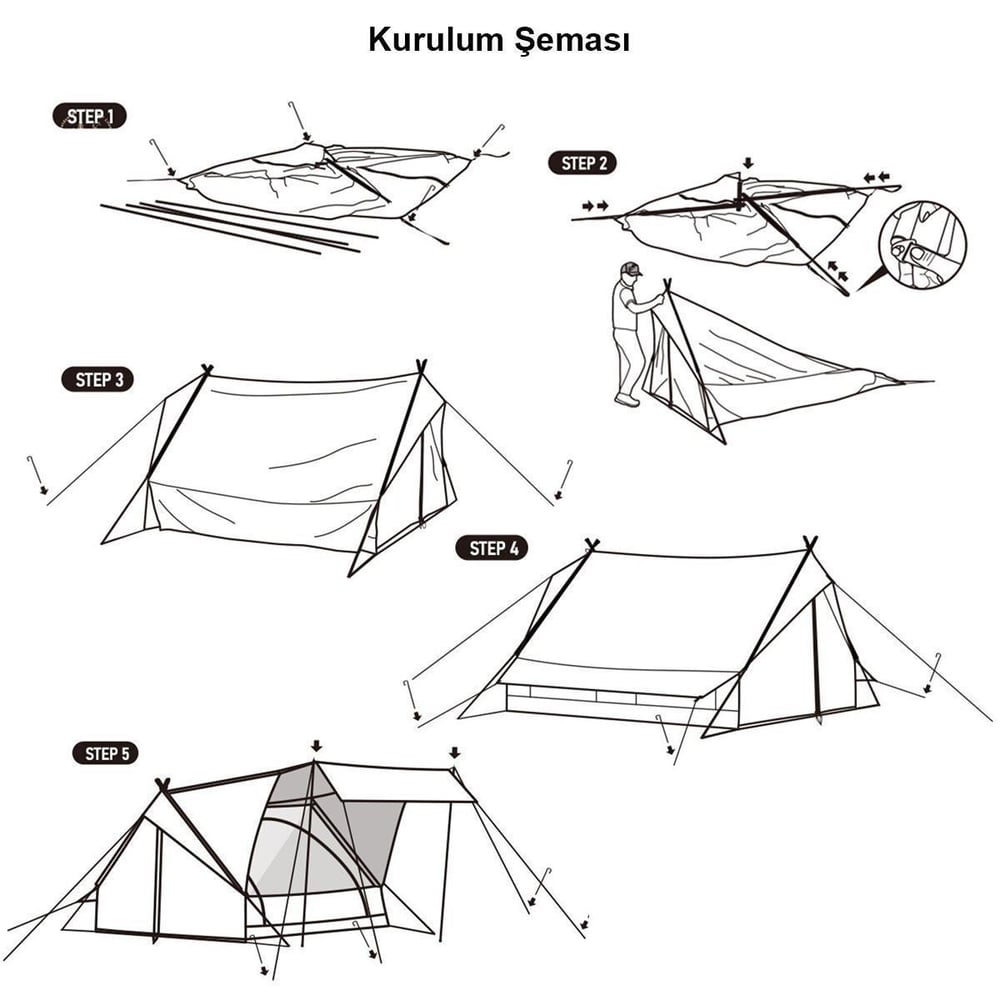 Naturehike Extend 4.8 Eaves Tower Pamuklu Aile Glamping Çadırı