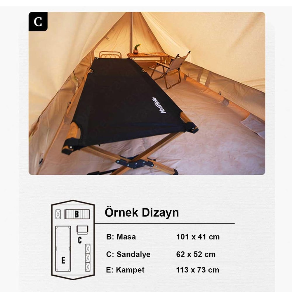 Naturehike Extend 5.6 Eaves Tower Pamuklu Aile Glamping Çadırı