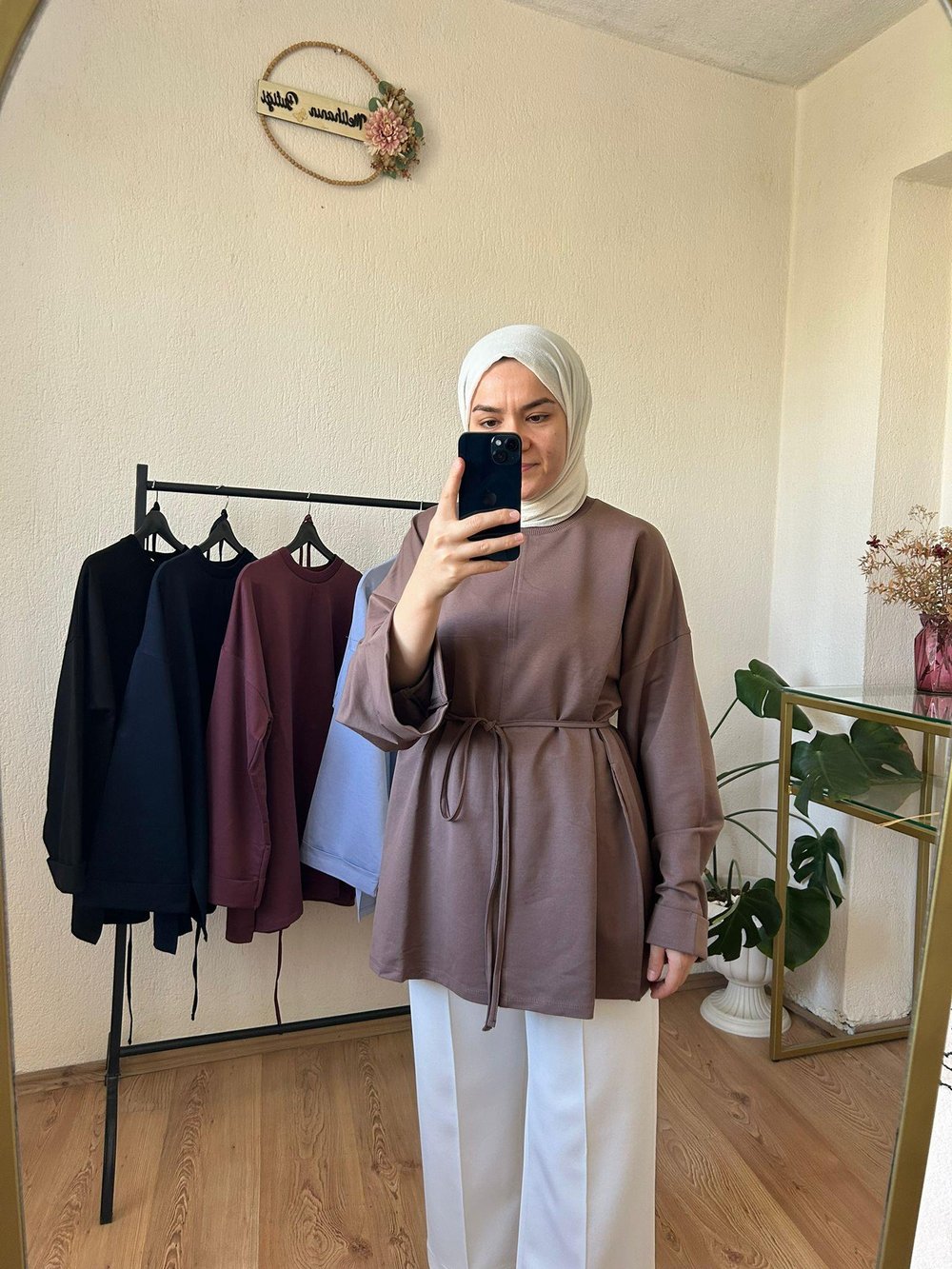 Bağlamalı Sweat KAHVE