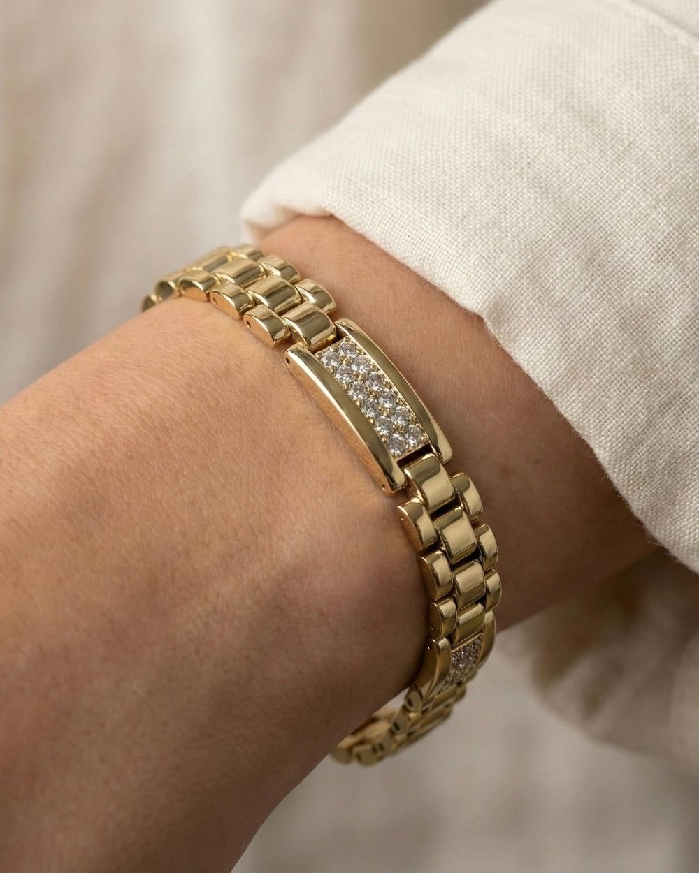 14K Xuping Dikdörtgen Taşlı Kordon Model Bileklik