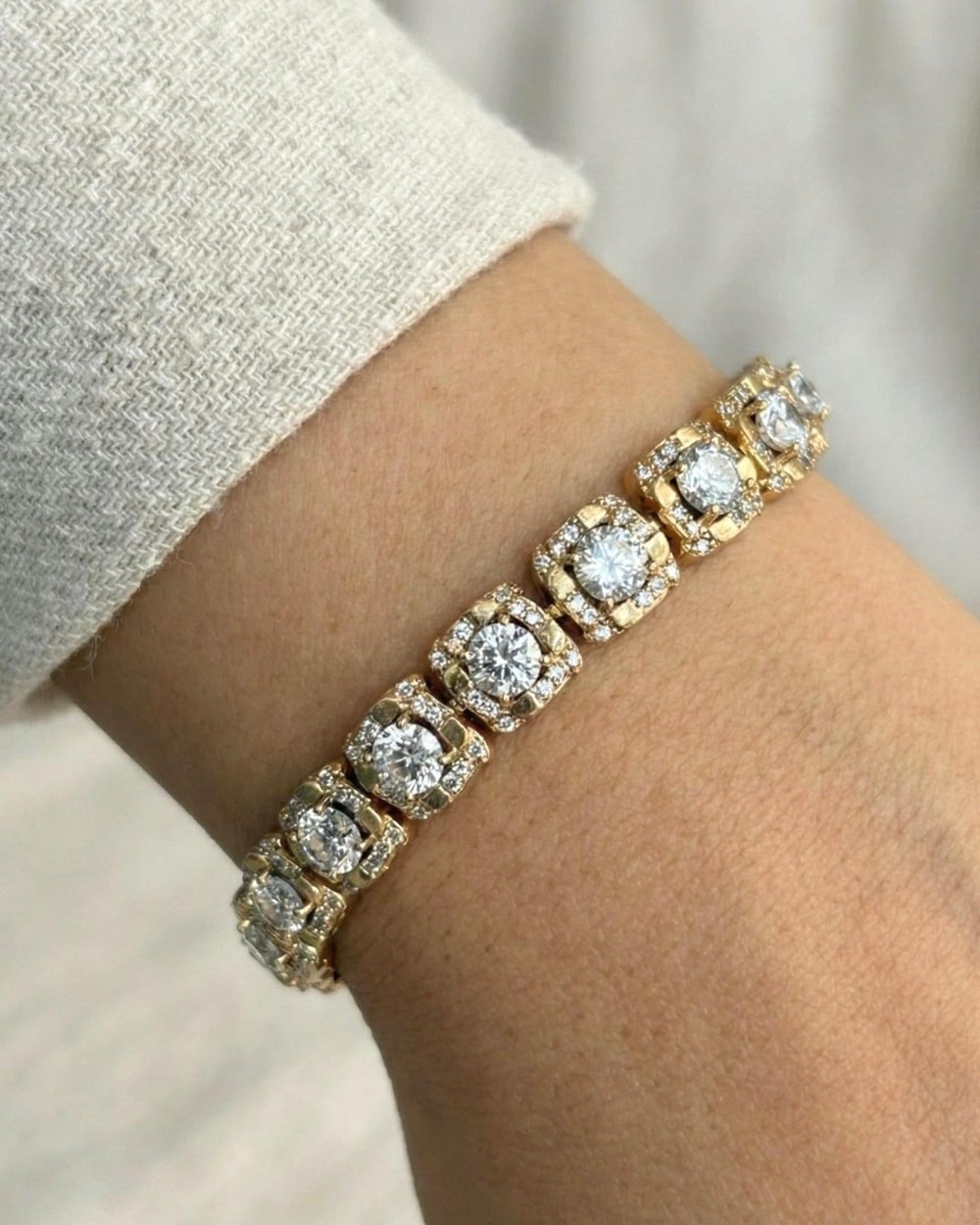 14K Xuping Full Baget Taşlı Bileklik Rose