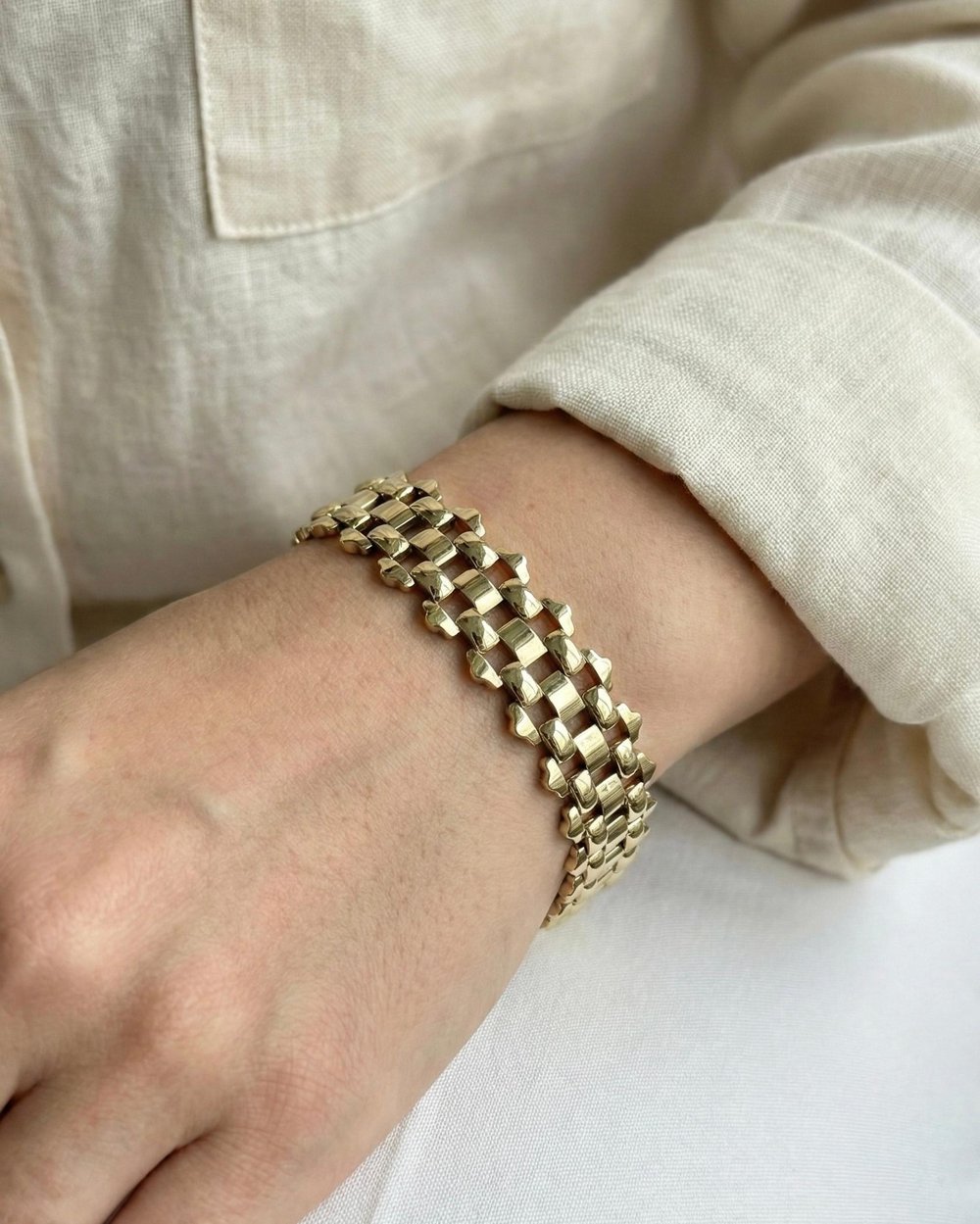 14K Xuping Geometrik Kordon Bileklik