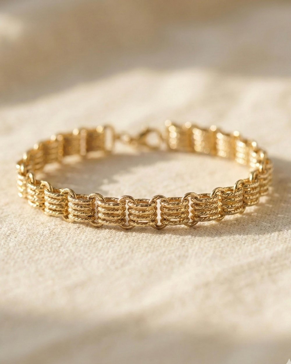 14K Xuping İşlemeli Çoklu Halka Model Bileklik