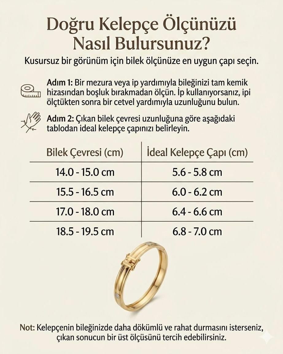 14K Xuping Klasik Kalın Kelepçe