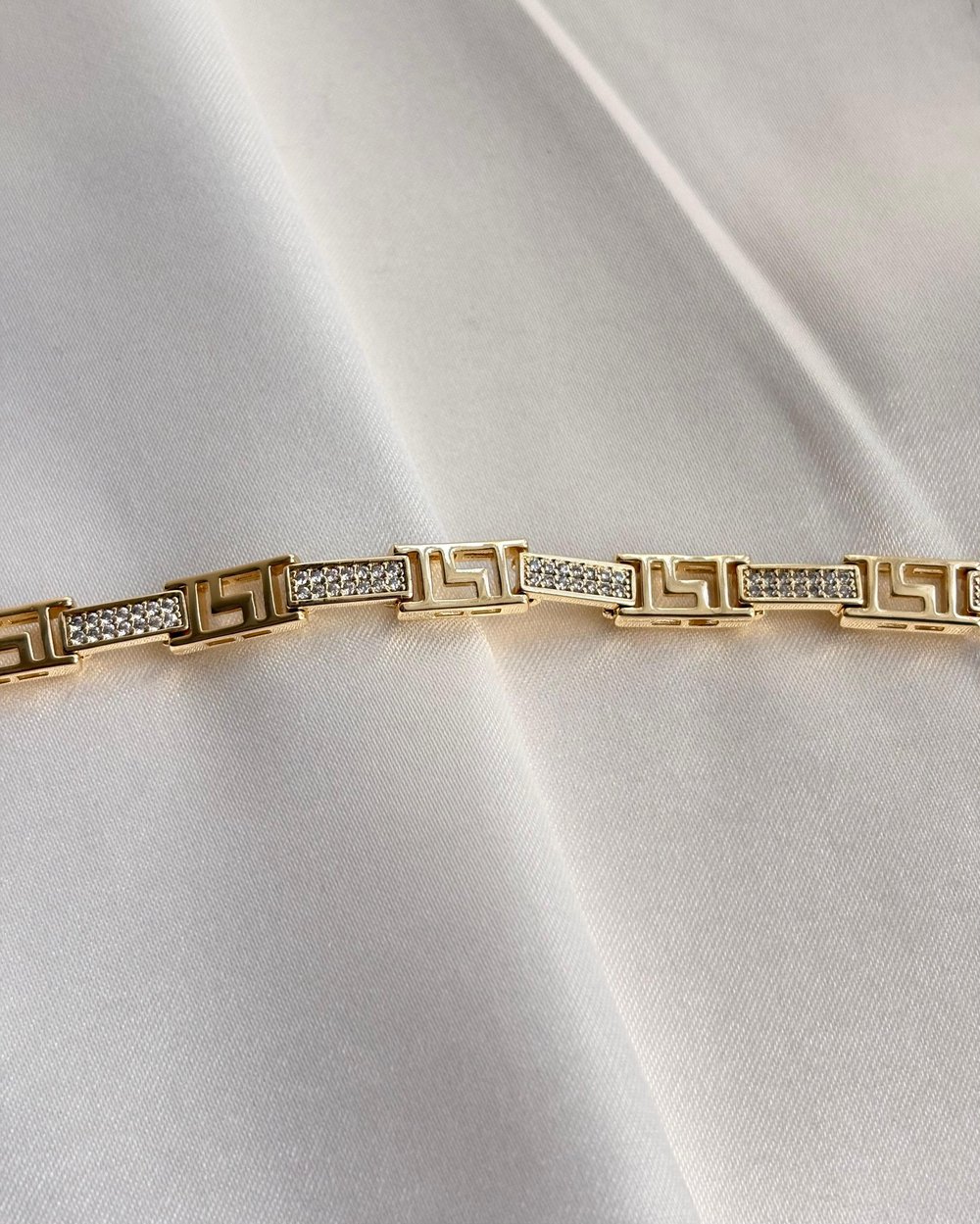 14K Xuping Labirent Model Taşlı Bileklik