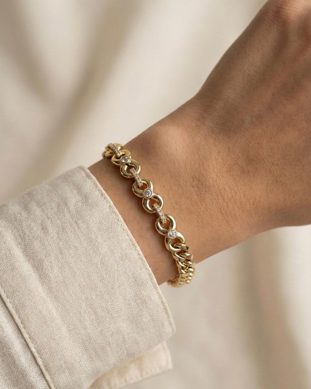 14K Xuping Taşlı Sonsuzluk Model Bileklik