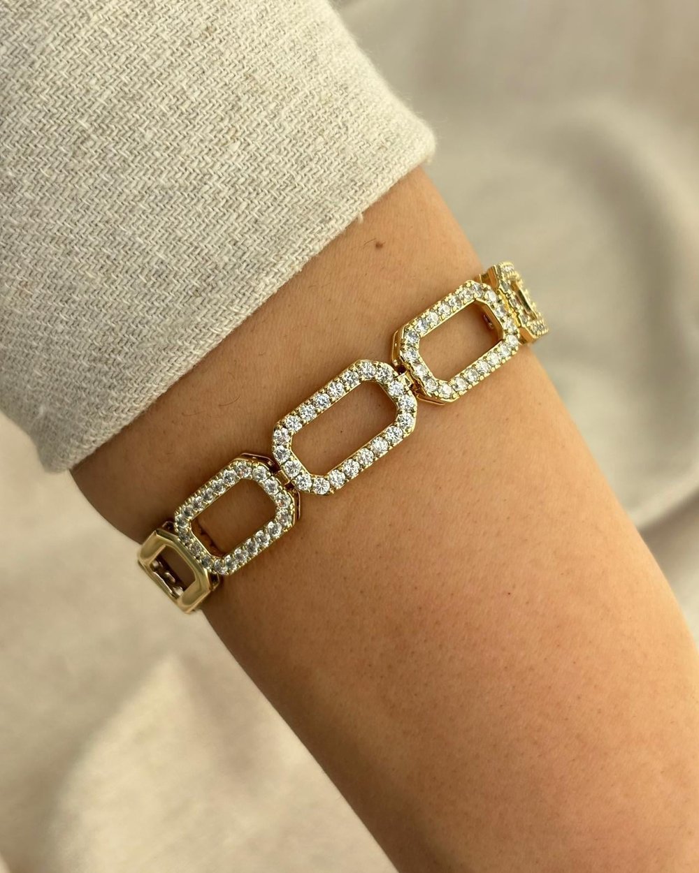 14K Xuping Zirkon Taşlı Ataş Model Gurmet Bileklik