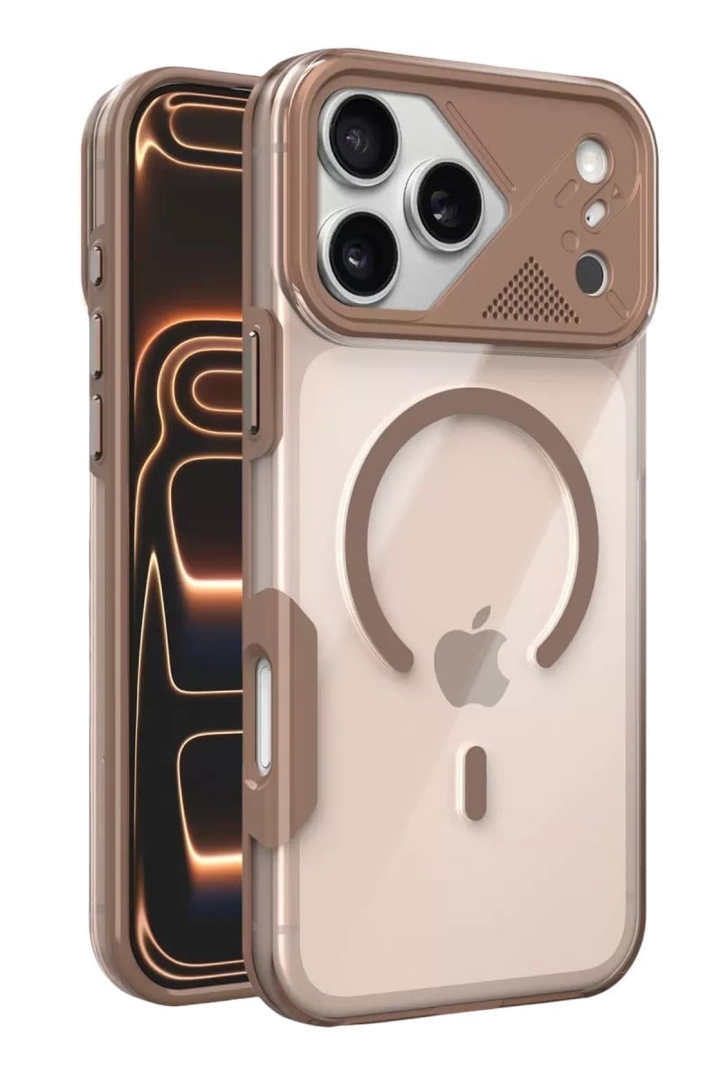 Mey İthalat®   iPhone 17 Pro Zinko Magsafe Kapak - Çöl Titanyum
