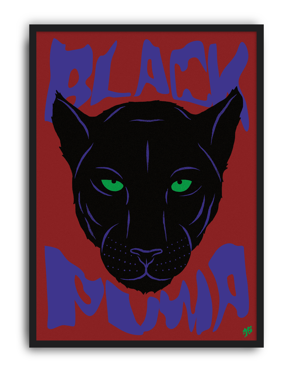 Black Puma Modern Duvar Tablosu – Kırmızı Siyah Panter Poster