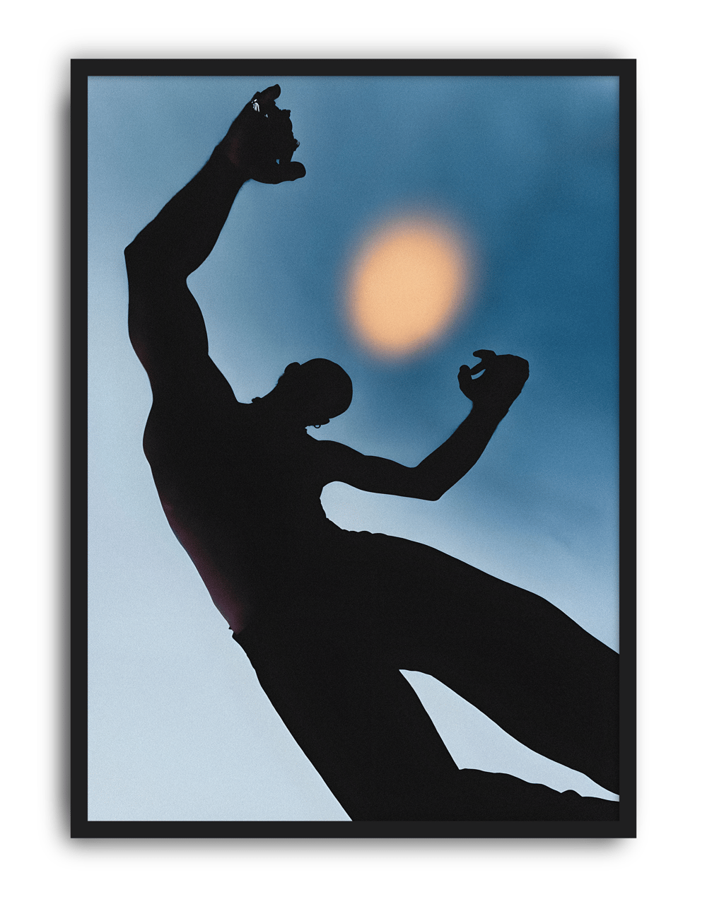 Blue Eclipse Modern Duvar Tablosu – Mavi Siyah Figüratif Poster