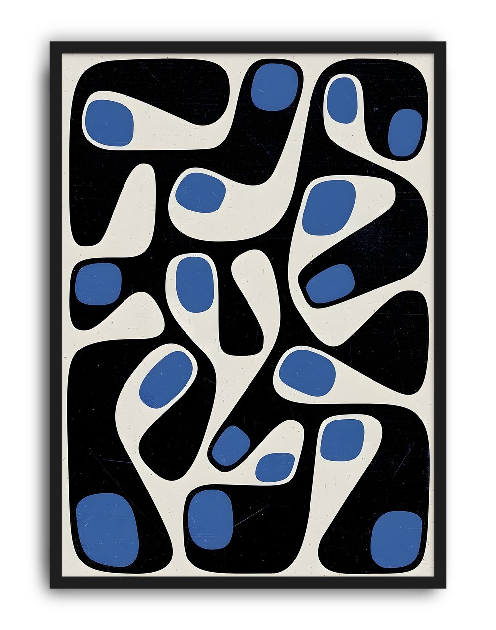 Blue Morph Modern Duvar Tablosu – Lacivert Mavi Abstract Poster