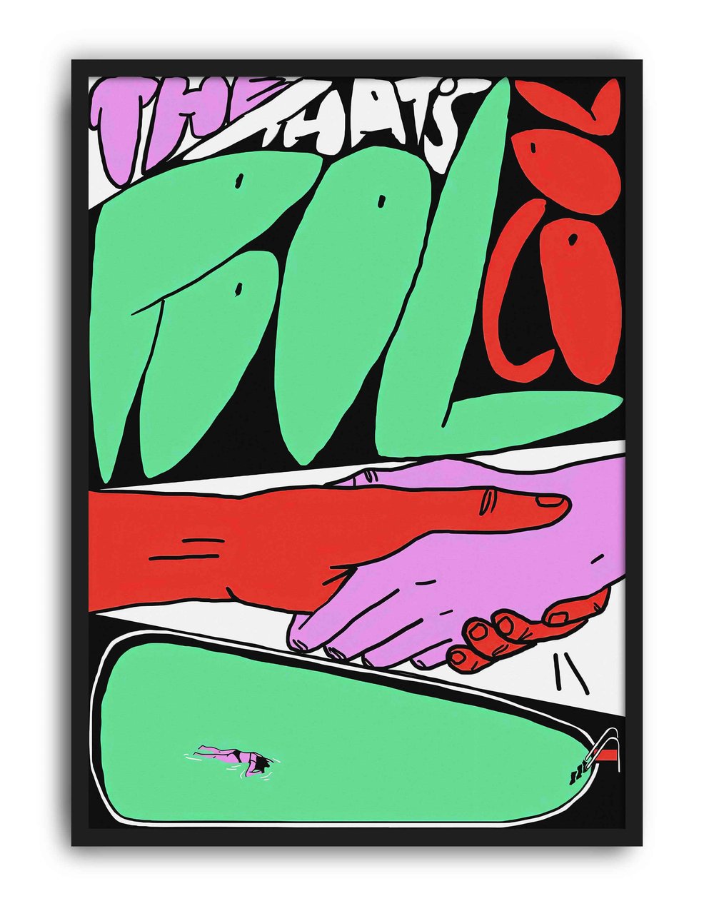 Cool Pool Modern Duvar Tablosu - Yeşil Pembe Grafik Poster