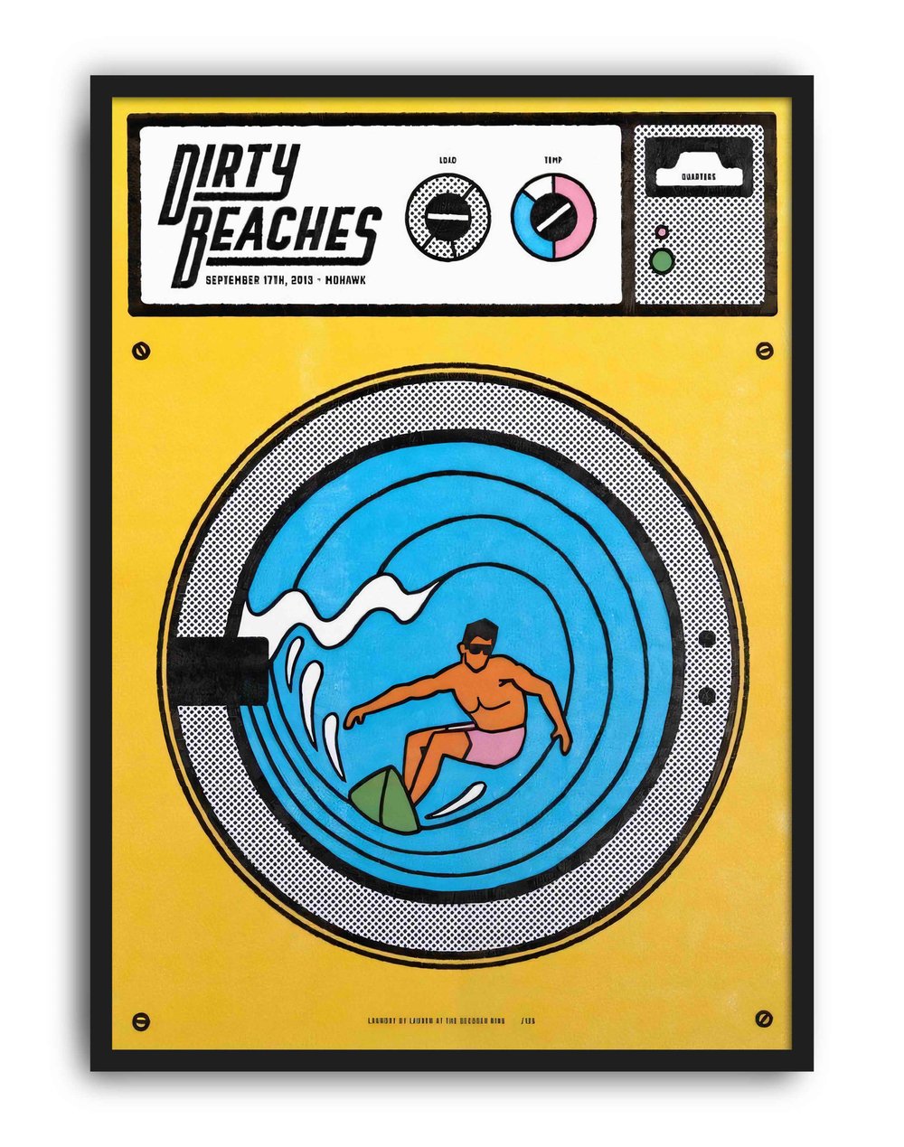 Dirty Beaches Modern Duvar Tablosu - Sarı Mavi Sörf Figüratif Poster