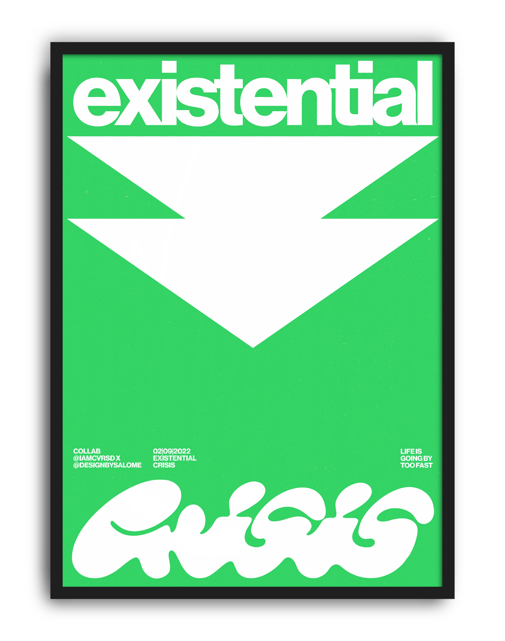 Existential Green Modern Duvar Tablosu – Yeşil Tipografik Grafik Poster