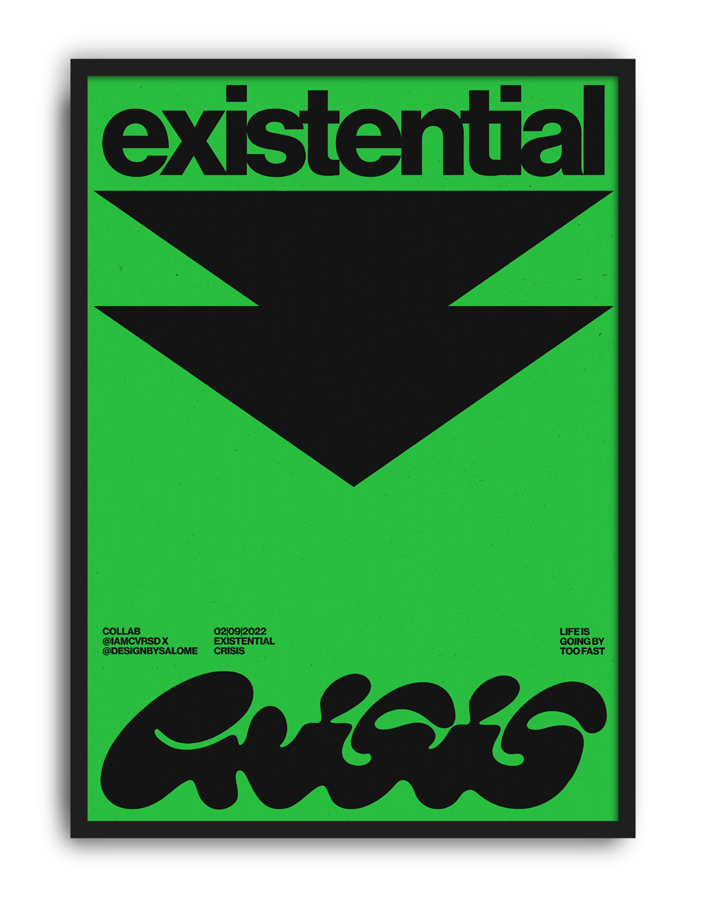 Existential Orange Modern Duvar Tablosu – Turuncu Siyah Tipografik Poster