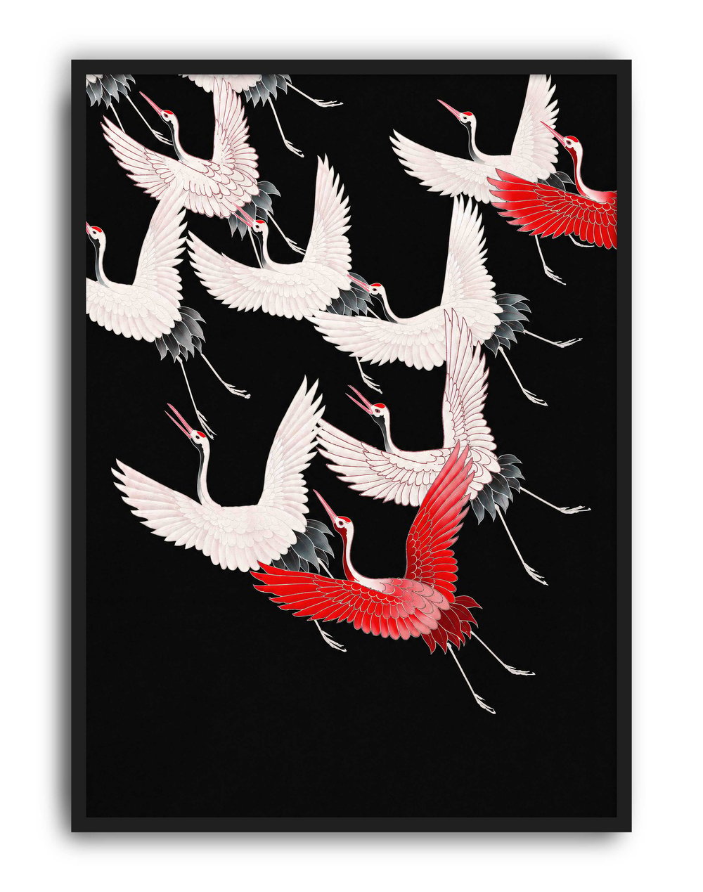 Flying Cranes (1910) – Geleneksel Japon Sanatı Vintage Poster