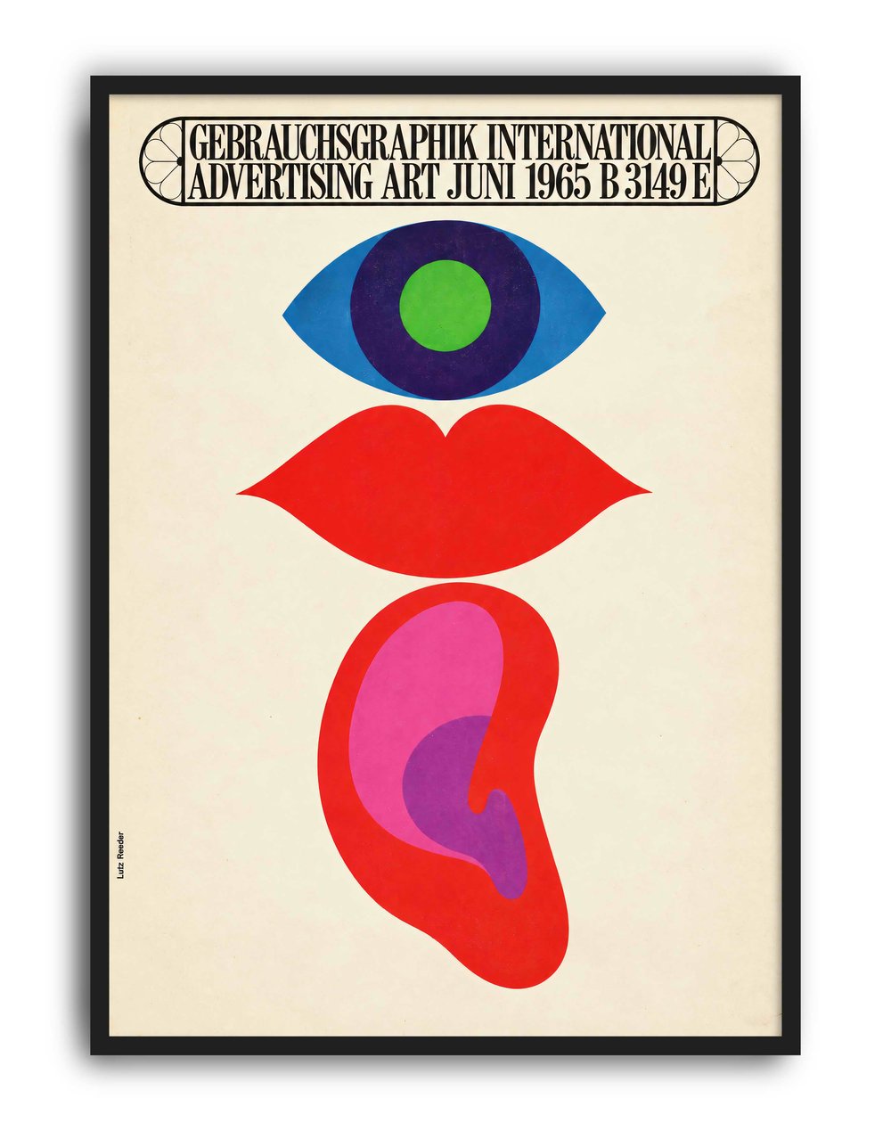 Gebrauchsgraphik Juni (1965) – Lutz Roeder Alman Pop Art Grafik Tasarım Posteri