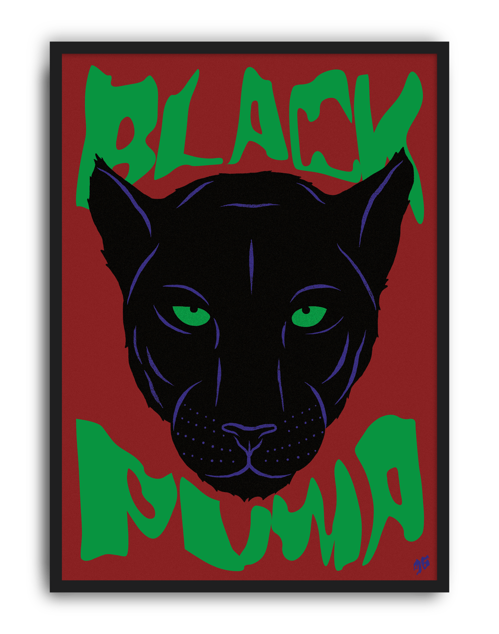 Green Muma Modern Duvar Tablosu – Kırmızı Siyah Panter Poster