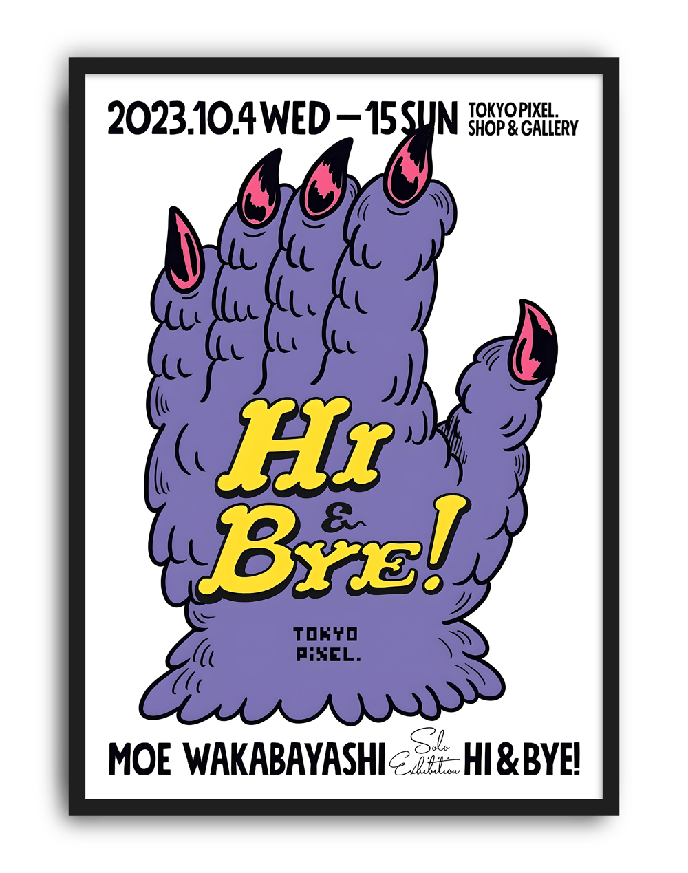 Hi & Bye Tokyo Modern Duvar Tablosu – Mor Sarı Japon Grafik Poster