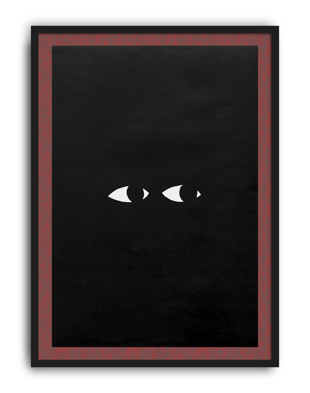 Hidden Eyes Modern Duvar Tablosu – Siyah Kırmızı Minimal Dark Poster
