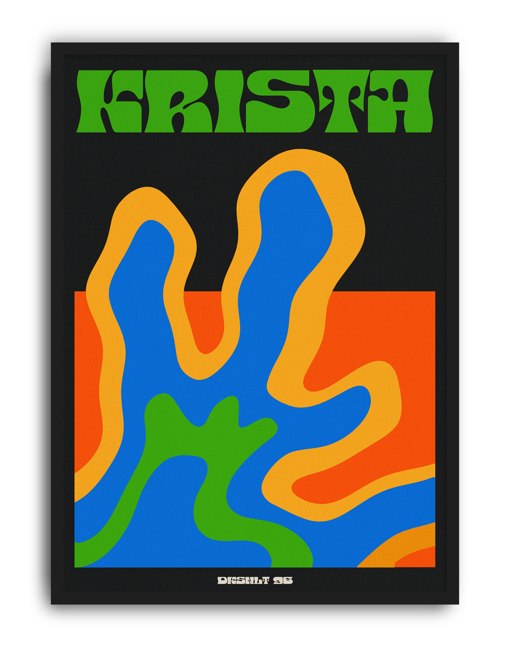 Krista Flow Modern Duvar Tablosu – Siyah Renkli Abstract Poster