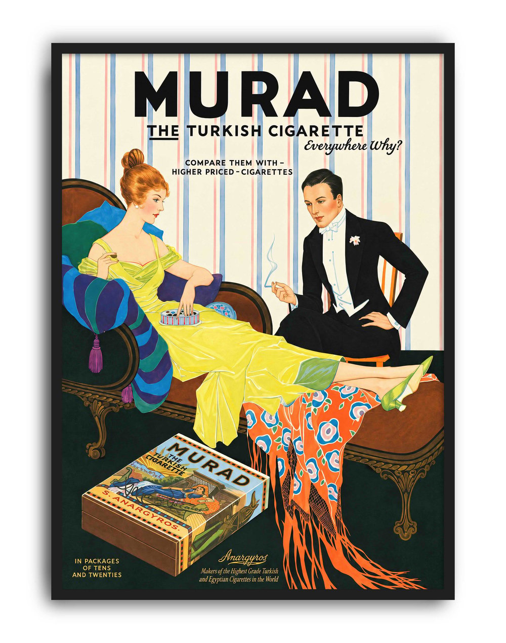 Murad Turkish Cigarette (1920) – Art Deco Vintage Sigara Reklam Posteri