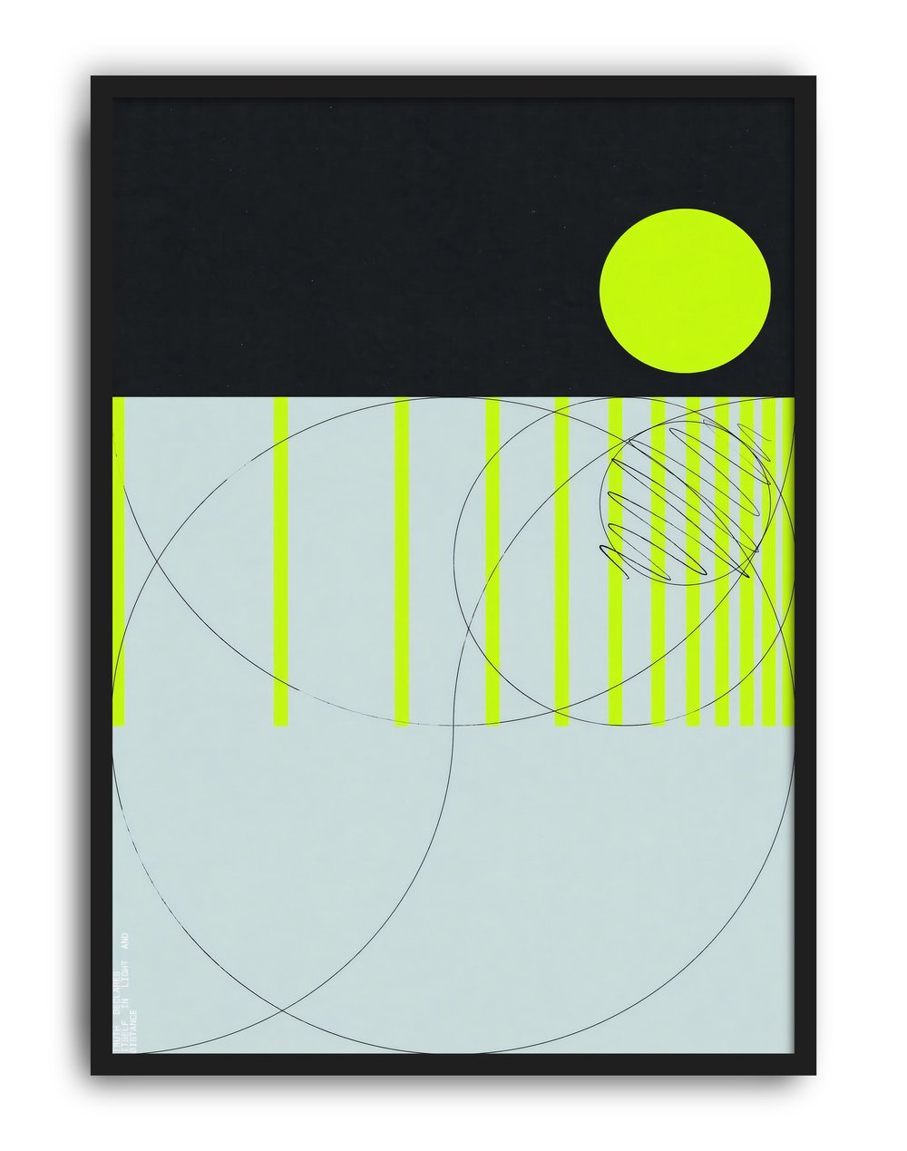 Neon Balance Modern Duvar Tablosu – Siyah Açık Mavi Minimal Geometrik Poster