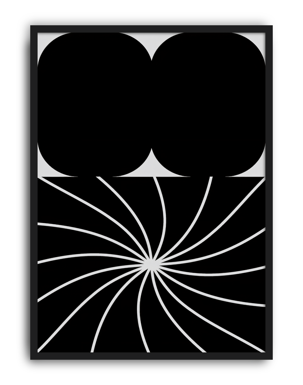 Optic Bloom Modern Duvar Tablosu – Siyah Beyaz Optik Abstract Poster