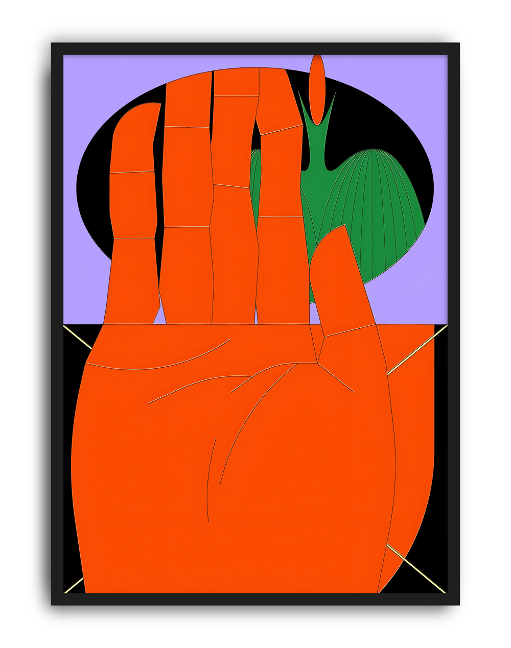 Orange Palm Modern Duvar Tablosu – Turuncu Mor Figüratif Poster