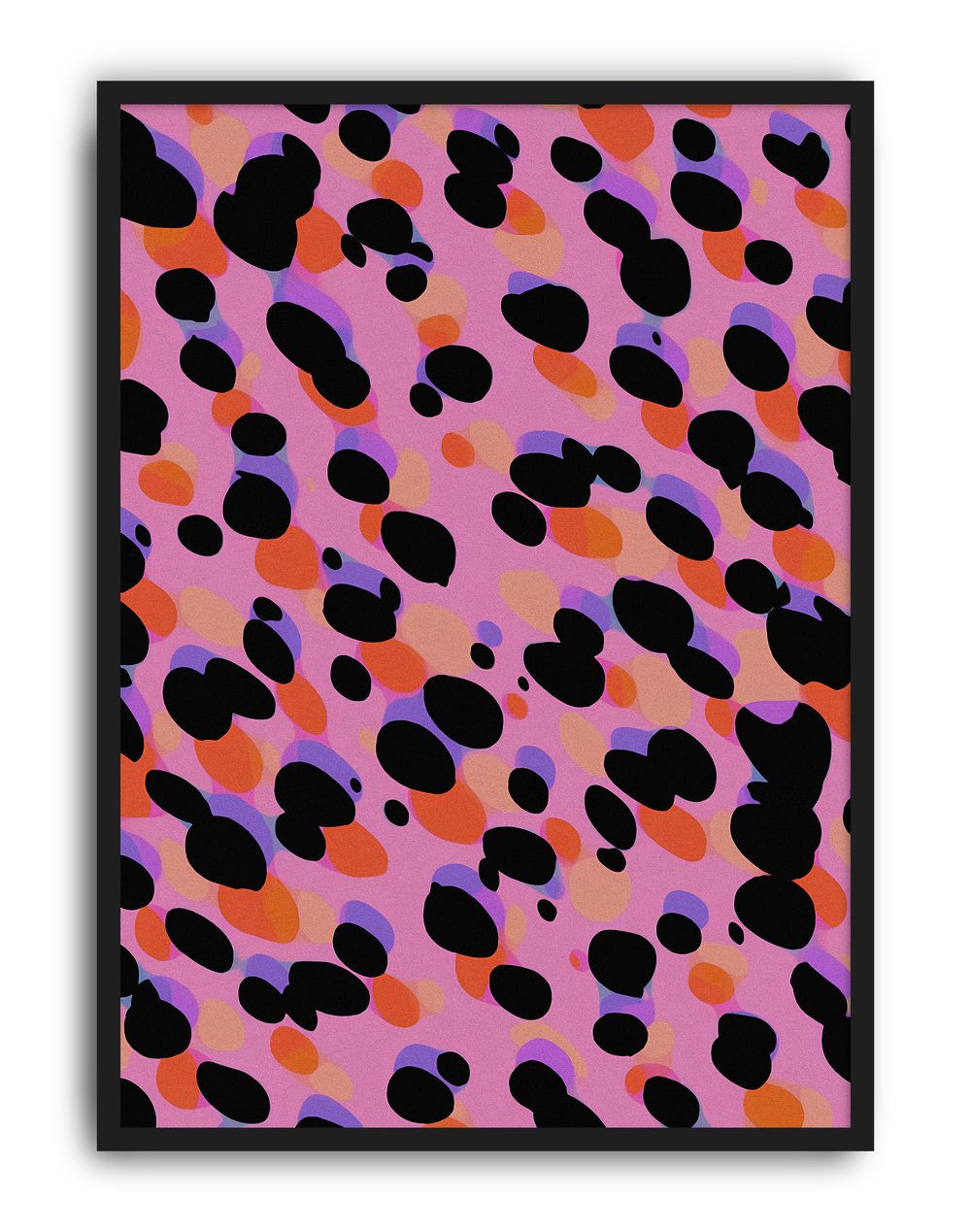 Pink Rhythm Modern Duvar Tablosu – Pembe Siyah Abstract Poster