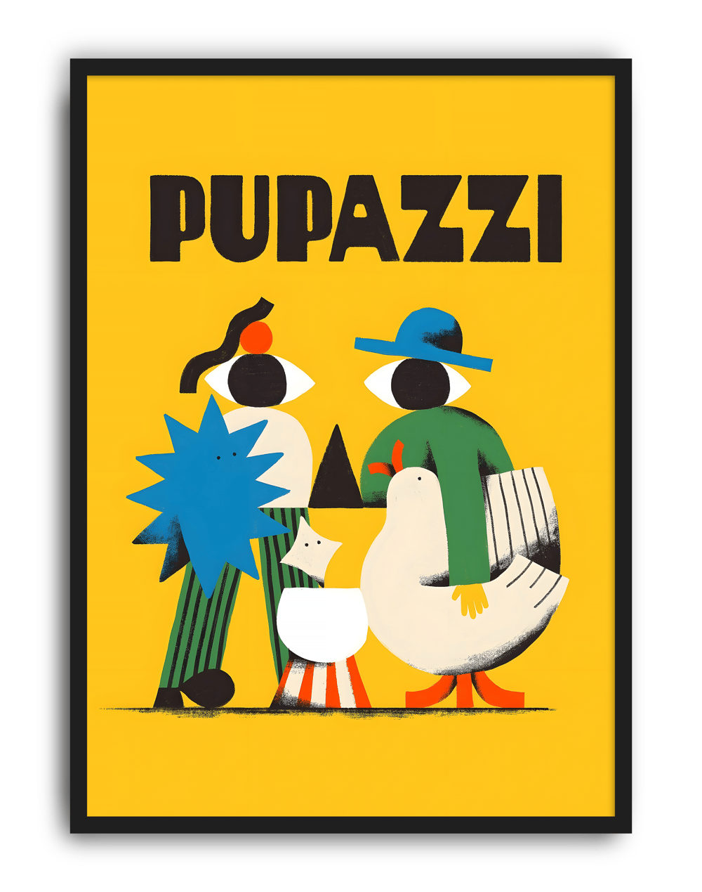 Pupazzi Modern Duvar Tablosu – Sarı Renkli Pop Art Poster