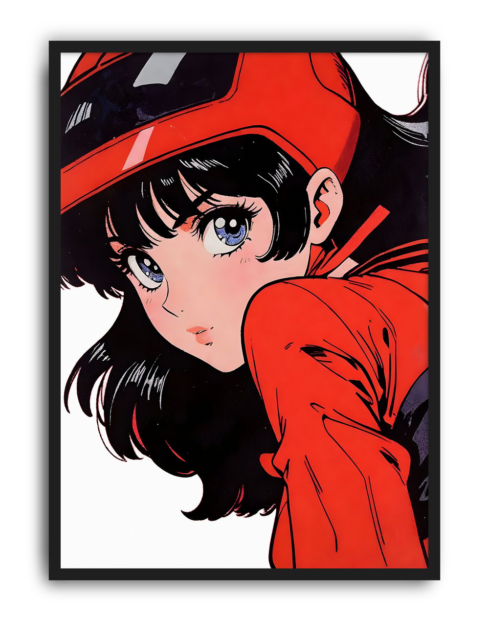 Red Rider Modern Duvar Tablosu – Kırmızı Anime Figüratif Poster