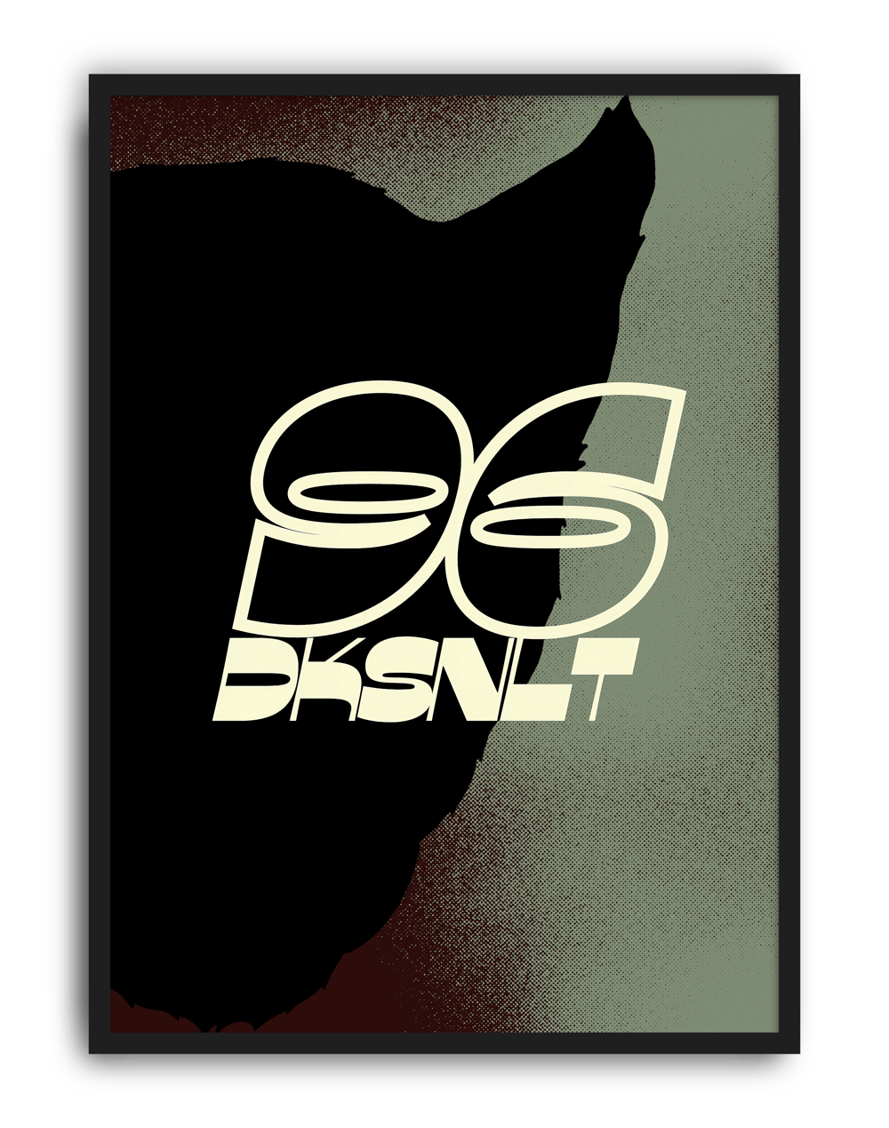 Shadow Signal Modern Duvar Tablosu – Siyah Yeşil Grafik Poster