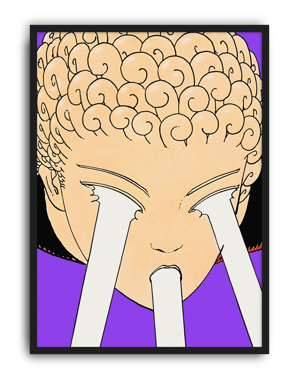 Silent Tears Modern Duvar Tablosu – Mor Figüratif İllüstrasyon Poster