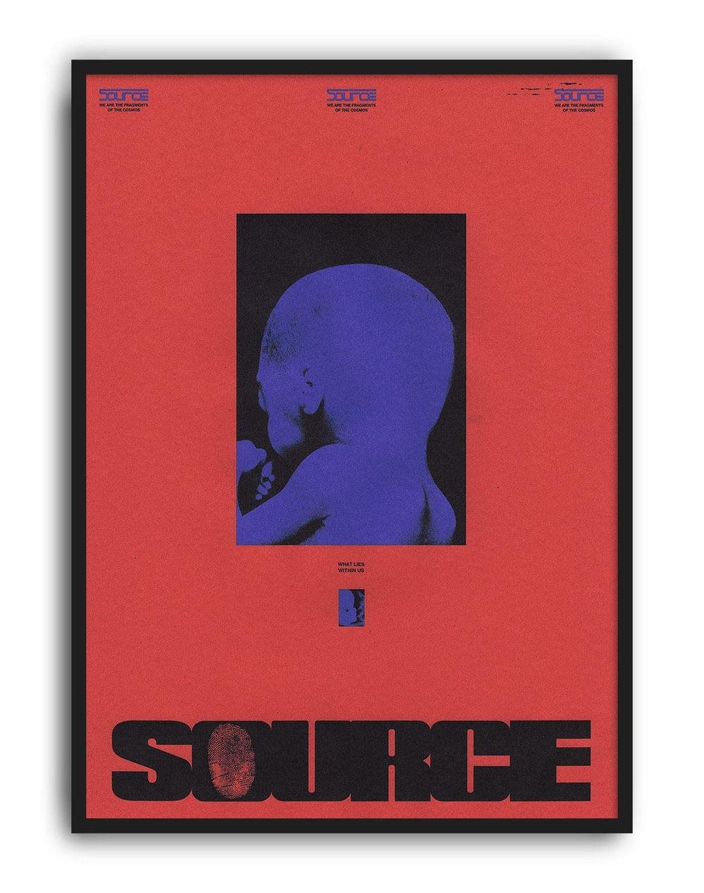 Source Red Ahşap Çerçeveli Tablo | Kırmızı Modern Poster Duvar Dekoru