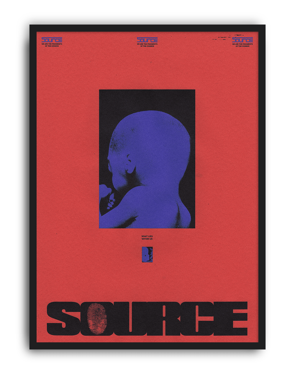 Source Within Modern Duvar Tablosu – Kırmızı Mavi Figüratif Poster