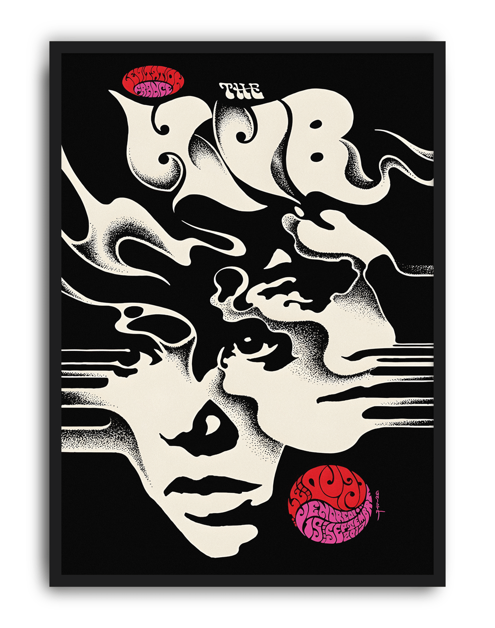 The Club Noir Modern Duvar Tablosu – Siyah Beyaz Abstract Yüz Poster