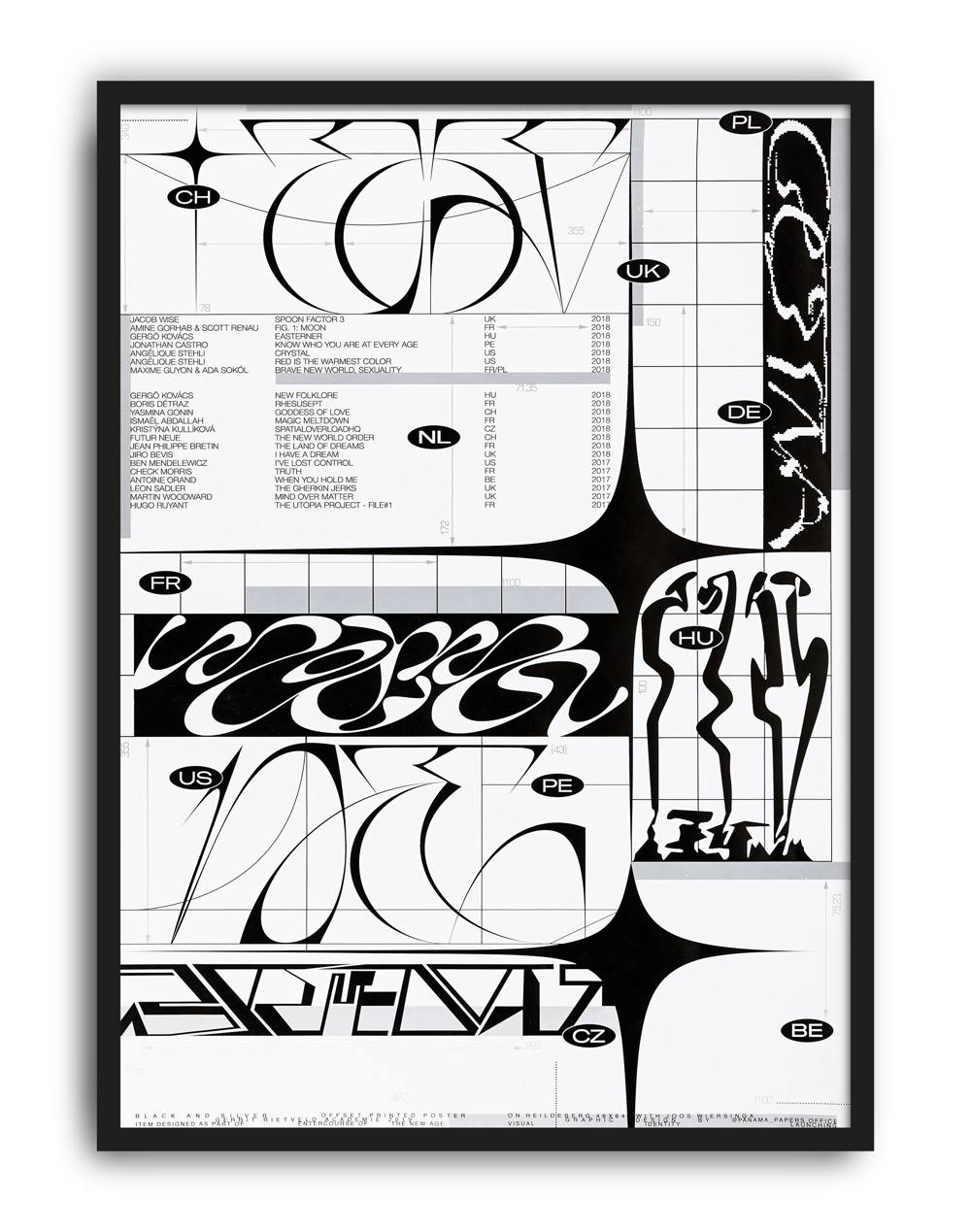 Type Grid Modern Duvar Tablosu – Siyah Beyaz Tipografik Grafik Poster