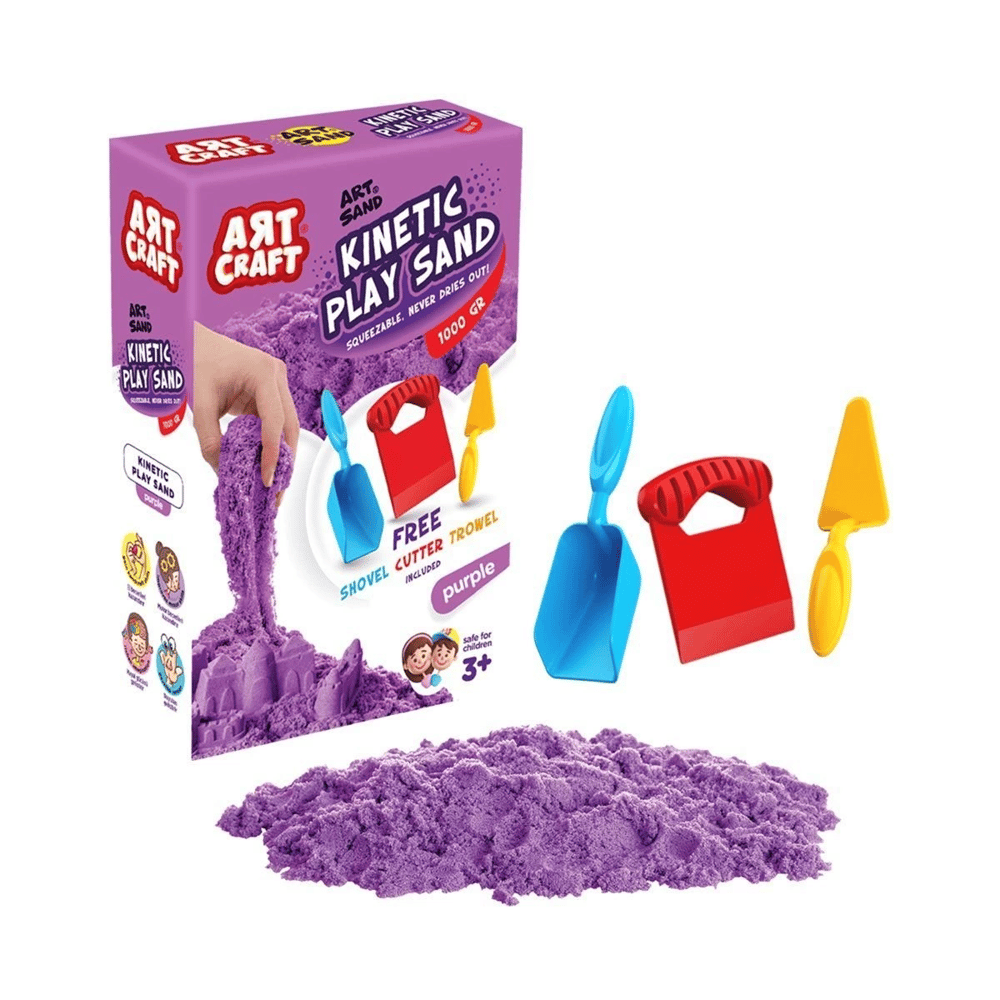 03694 , Aksesuarlı Mor Kinetik Oyun Kumu 1000 gr