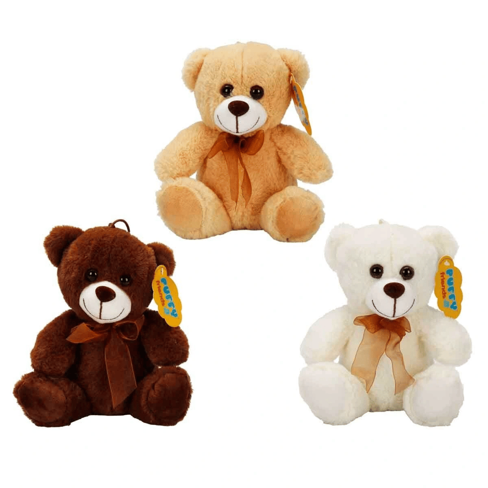 0998 SUN-JHN-PFF-SK PELUŞ AYI OTURAN KURDELELİ 21CM  -Stokta Olan Renk Gönderilir